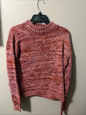 Cozy Marled Pink Turtleneck Sweater
